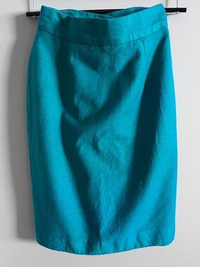 Vintage 90s Amoretti Dark Teal 100% Wool Pencil Skirt High Waist, Made in Canada